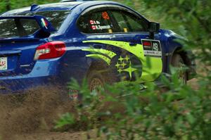 Nicholas Spencer / David Ma Subaru WRX STi at a sharp left on SS6, Steamboat II.