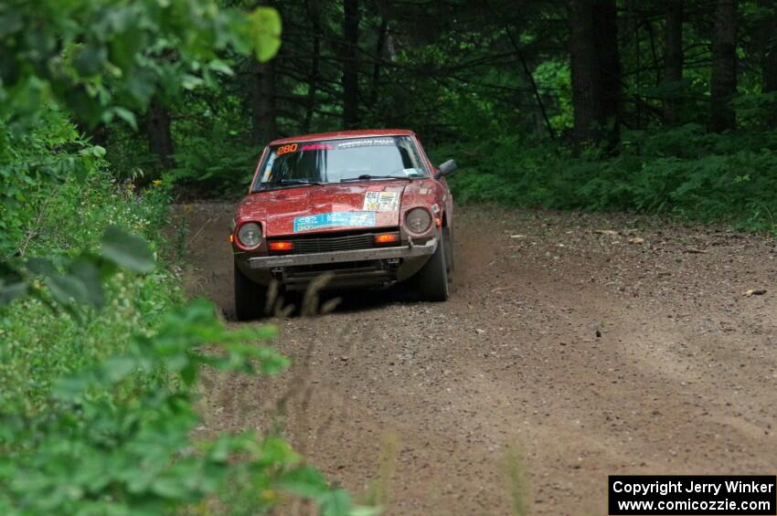 Greg Healey / Phil Barnes Datsun 280Z at a sharp left on SS6, Steamboat II.