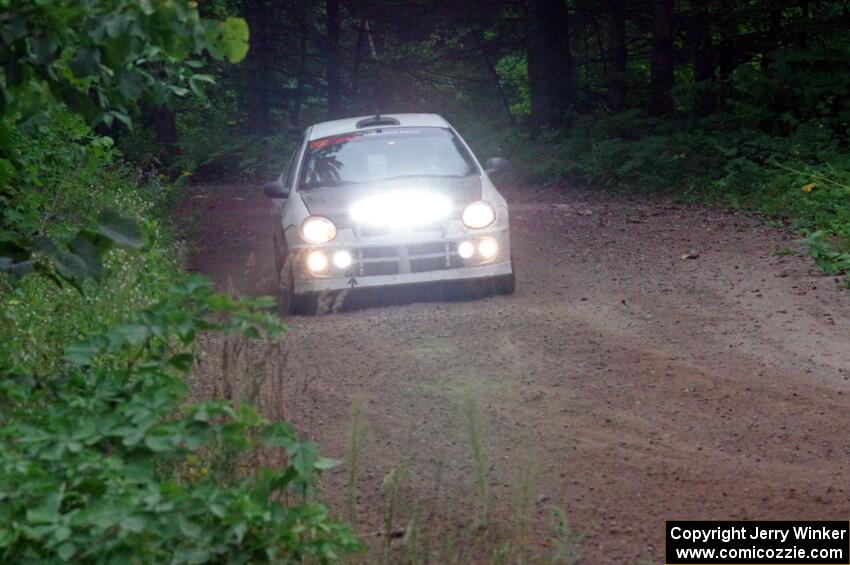 Matt Coatsworth / Ben Anderson Dodge SRT-4 at a sharp left on SS6, Steamboat II.