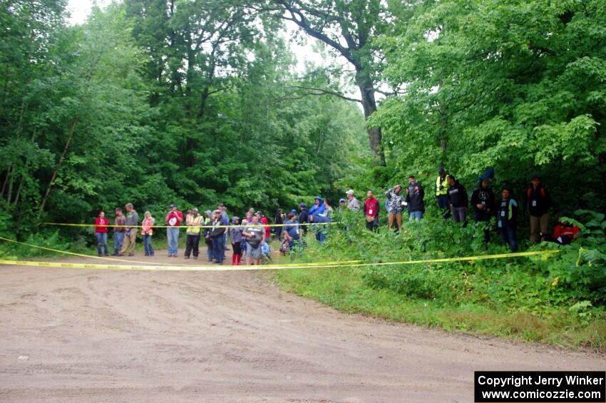 The crowd at the the VIP spectator corner on SS8, Perkins Road.