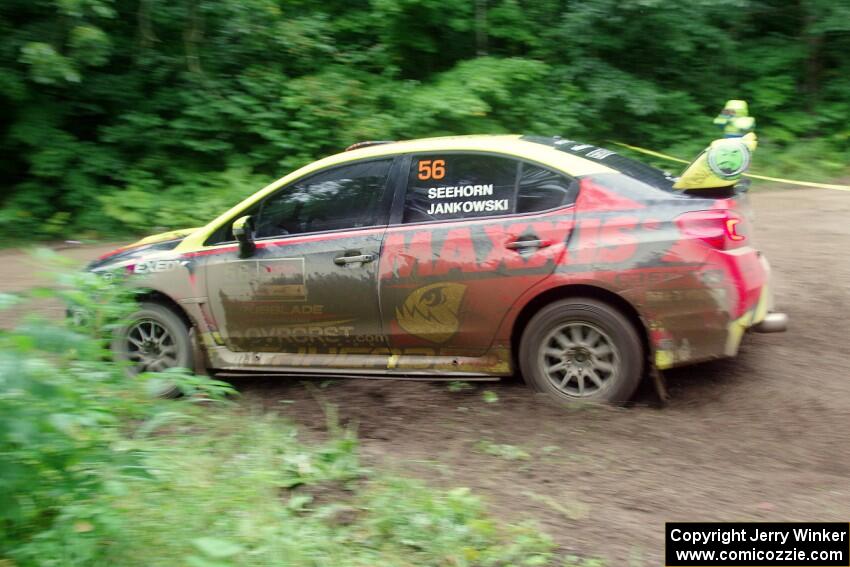 Jeff Seehorn / Karen Jankowski Subaru WRX STi comes through the VIP spectator corner on SS8, Perkins Road.