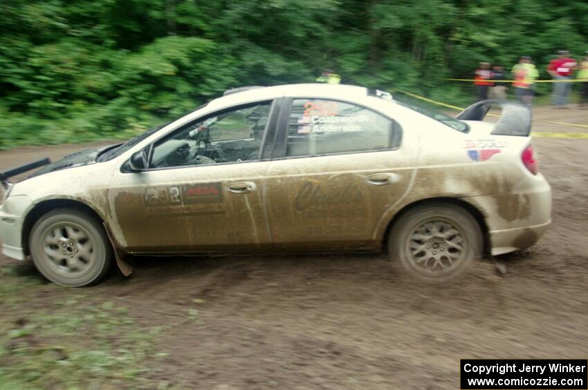 Matt Coatsworth / Ben Anderson Dodge SRT-4 comes through the VIP spectator corner on SS8, Perkins Road.