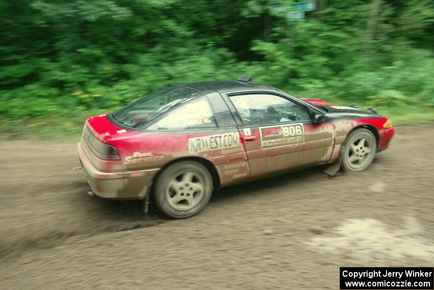 Tret West / Brandon Reinhardt Eagle Talon comes through the VIP spectator corner on SS8, Perkins Road.