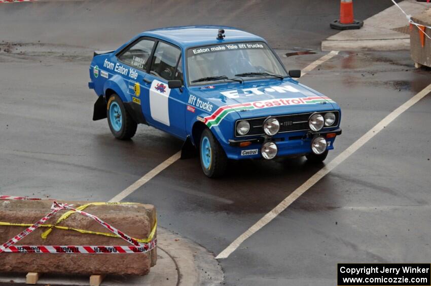 Hannu Mikkola does a run of the course in his classic Ford Escort Mk. II.