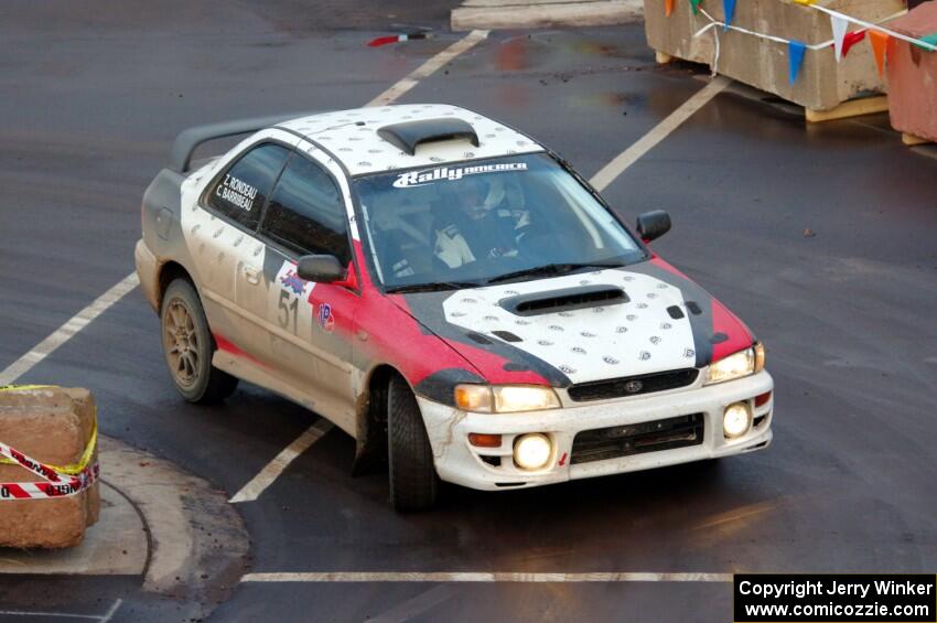 Chris Barribeau / Zach Rondeau Subaru Impreza on SS15 (Lakeshore Drive).