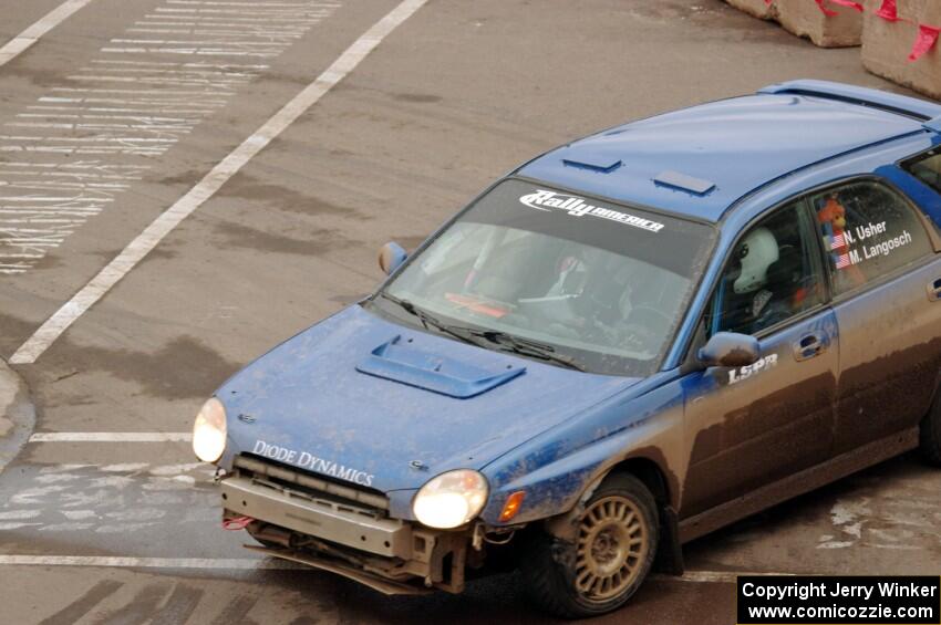 Nate Usher / Marianna Langosch Subaru WRX Wagon on SS15 (Lakeshore Drive).