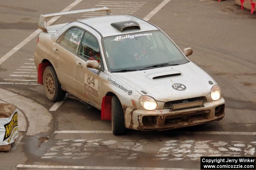 Rob Sackyta / Jacob Bryant Subaru WRX on SS15 (Lakeshore Drive).