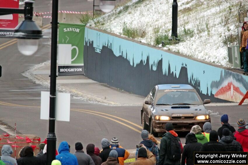 Jimmy Pelizzari / Kate Stevens Subaru Impreza on SS15 (Lakeshore Drive).