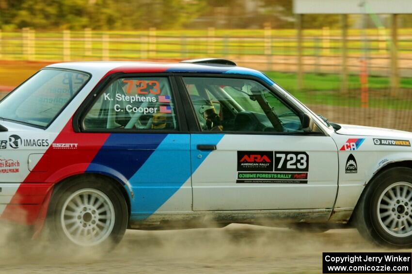 Calvin Cooper / Kelsey Stephens BMW 318is on SS1.