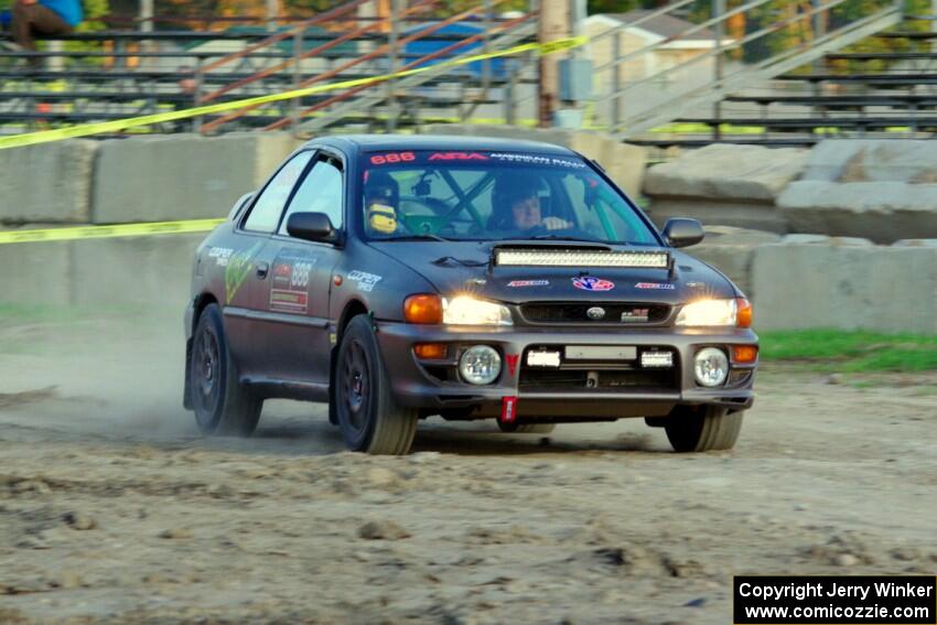 Jordan Locher / Tom Addison Subaru Impreza 2.5RS on SS1.