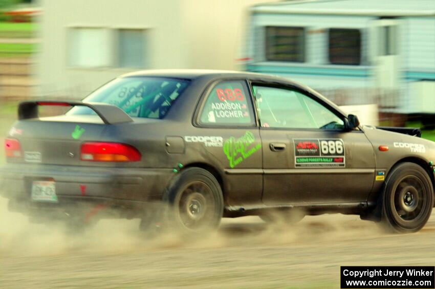 Jordan Locher / Tom Addison Subaru Impreza 2.5RS on SS1.