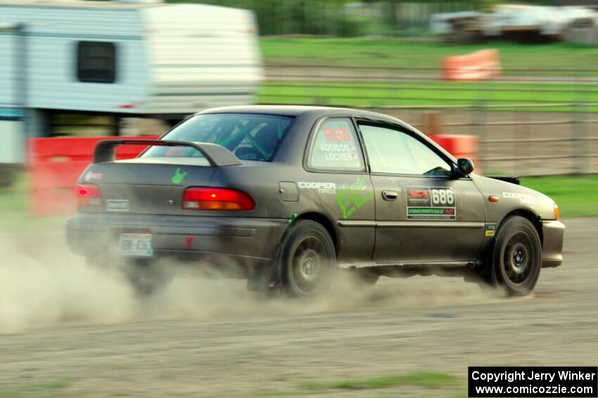 Jordan Locher / Tom Addison Subaru Impreza 2.5RS on SS1.