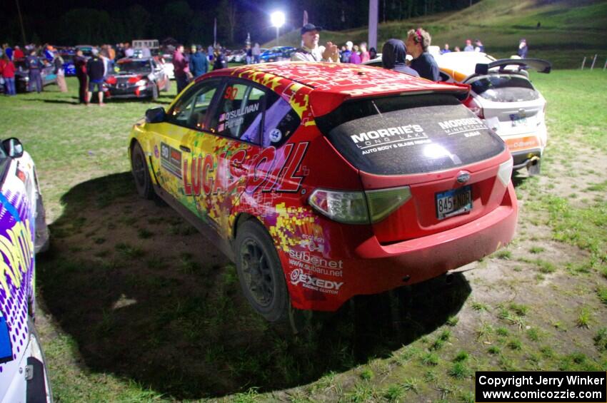 Lauchlin O'Sullivan / Scott Putnam Subaru WRX STi at Thursday night's parc expose.