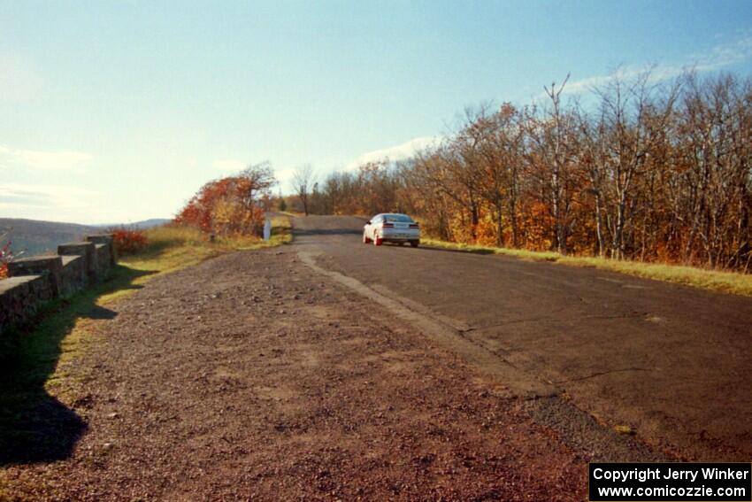 Chris Gilligan / Joe Petersen Mistubishi Eclipse GSX at speed on SS16, Brockway Mt.