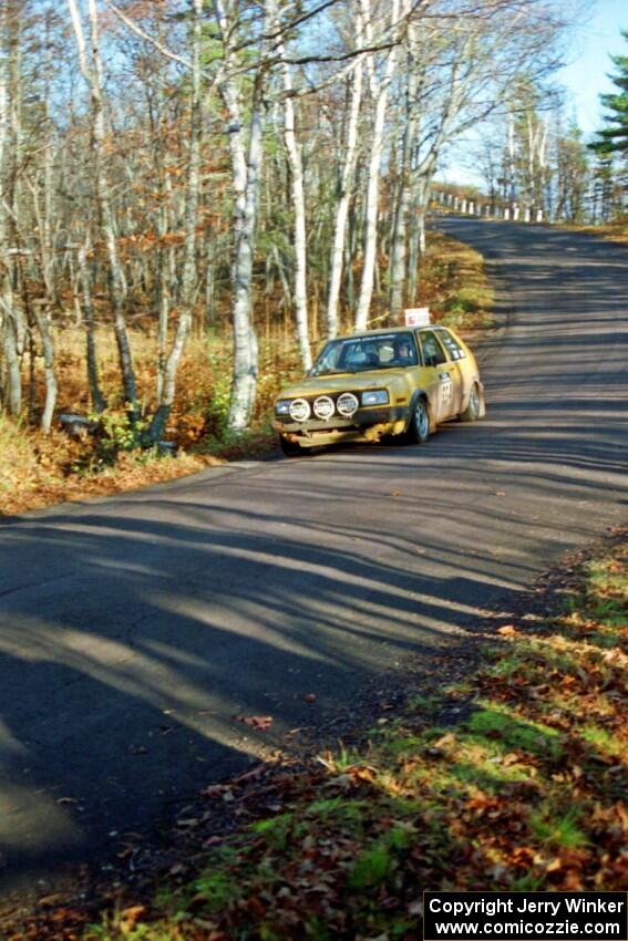 Mark Buskirk / Paul Fernandez VW GTI at speed on SS16, Brockway Mt.