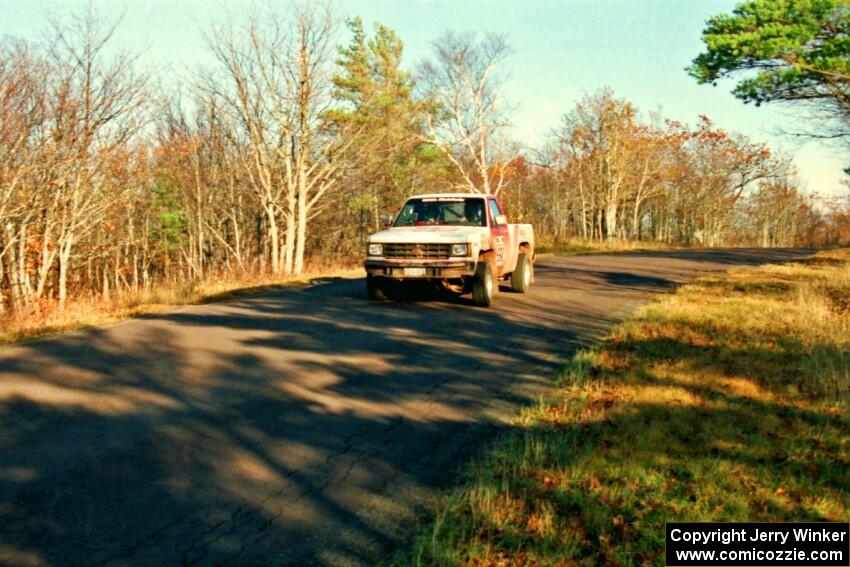 Jim Cox / Kaari Cox Chevy S-10 at speed on SS16, Brockway Mt.