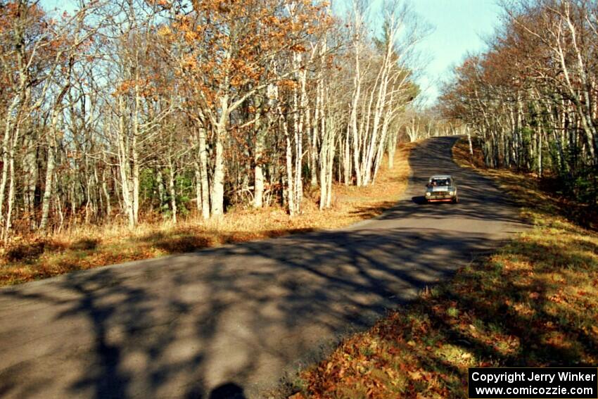 Mike Christopherson / Brian Dondlinger VW Jetta at speed on SS16, Brockway Mt.