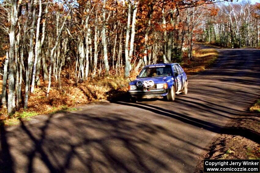 Mary Utecht / Heidi Meyers Dodge Omni GLH Turbo at speed on SS16, Brockway Mt.