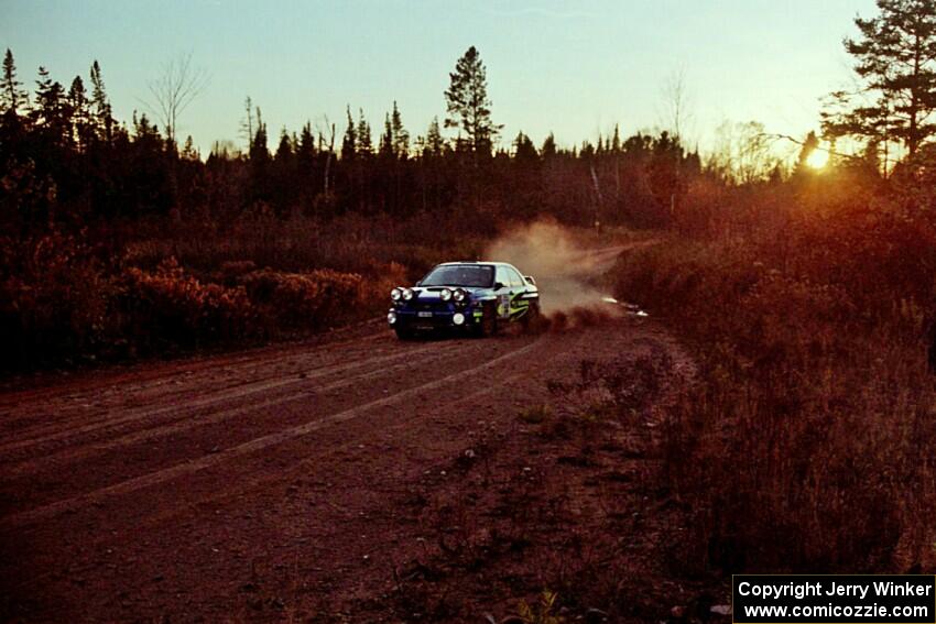 Mark Lovell / Steve Turvey Subaru WRX STi near the finish of SS19, Gratiot Lake II.