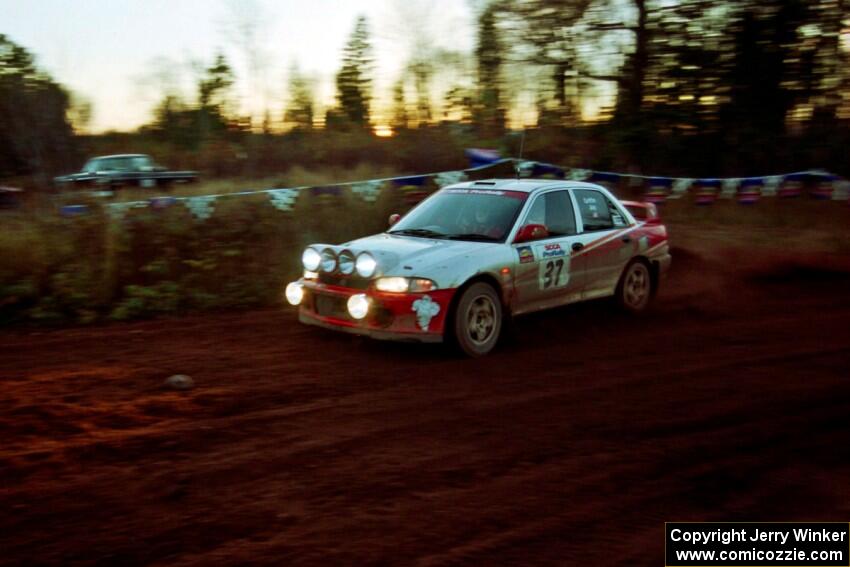 Henry Joy IV / Chris Griffin Mitsubishi Lancer Evo II comes through the spectator corner on SS19, Gratiot Lake II.