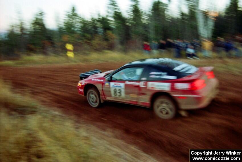 Mark Utecht / Brenda Lewis Mitsubishi Eclipse GSX comes through the spectator corner on SS19, Gratiot Lake II.