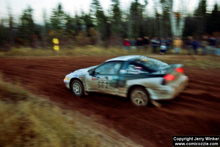 Bryan Pepp / Jerry Stang Eagle Talon comes through the spectator corner on SS19, Gratiot Lake II.