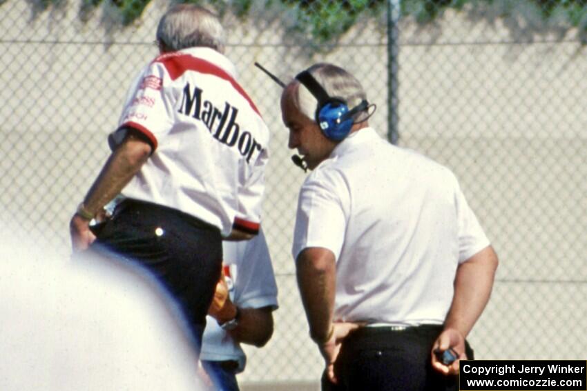 Roger Penske in pit lane.