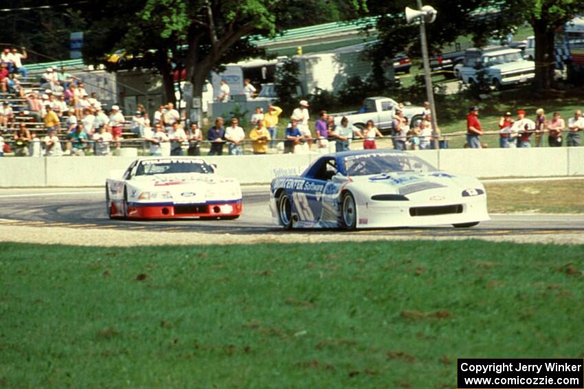 Irv Hoerr's Chevy Camaro and Jon Gooding's Ford Mustang