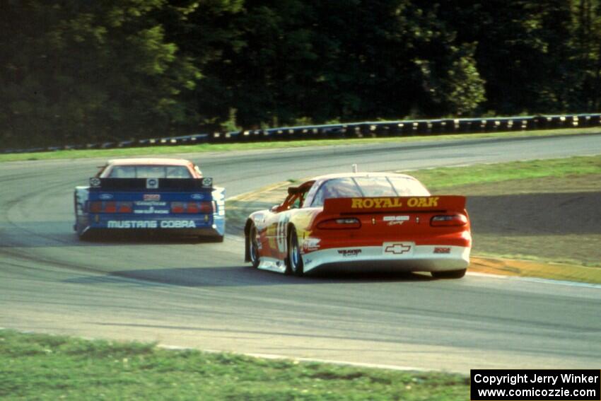 Chris McDougall's Ford Mustang and Jeff Purner's Chevy Camaro