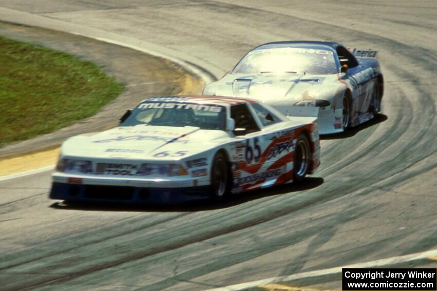 Jim Stevens' Ford Mustang and Irv Hoerr's Chevy Camaro