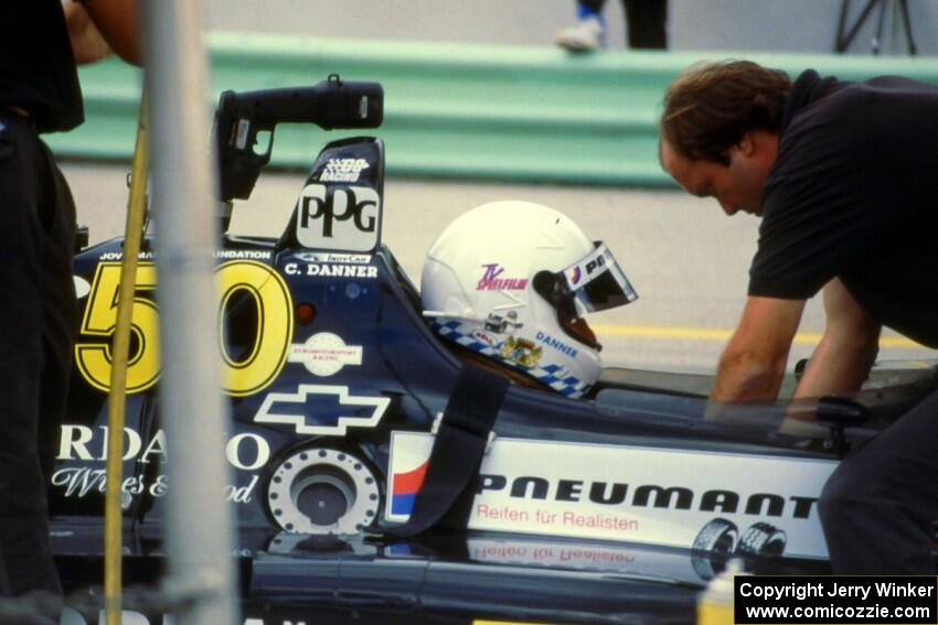 Christian Danner's Lola T-92/00/Chevy on pit lane.