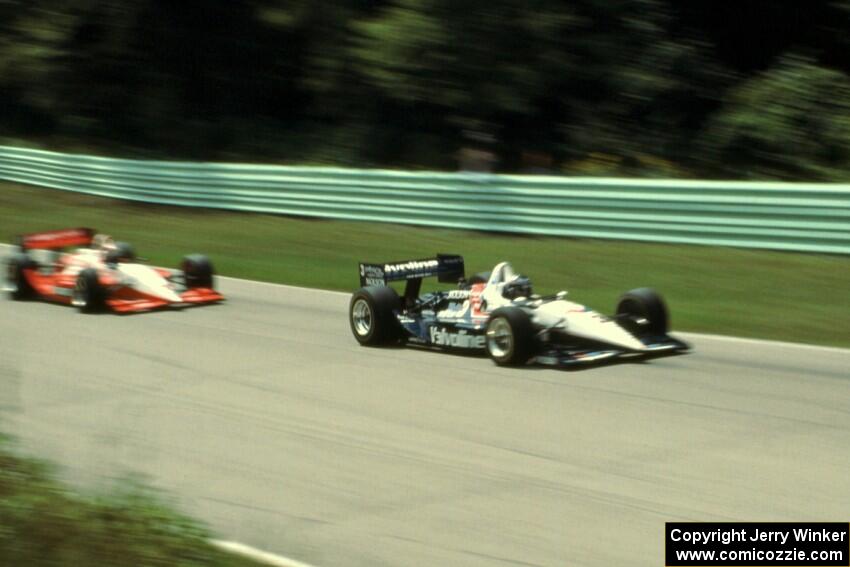 Al Unser, Jr.'s Lola T-93/07/Chevy and Eddie Cheever's Lola T-93/06/Ford Cosworth XB