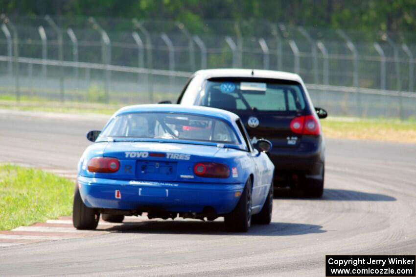 Tom Daly's STU VW Rabbit and Paul Pridday's Spec Miata Mazda Miata