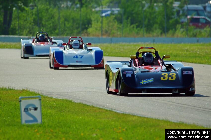 Andrea King's Spec Racer Ford 3, Bill Douglas' Spec Racer Ford and Craig Wheatley's Spec Racer Ford