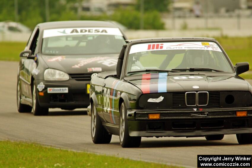 Jessica Johnk's ITJ BMW 325i and Tom Daly's T4 VW Rabbit