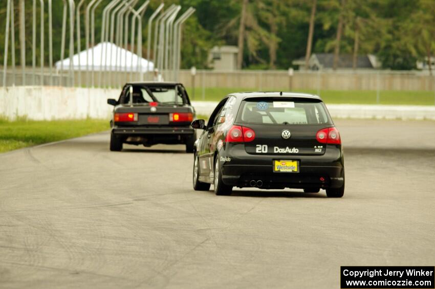 Jessica Johnk's ITJ BMW 325i and Tom Daly's T4 VW Rabbit