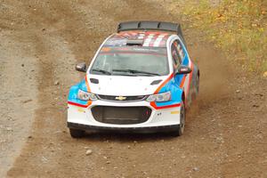 Pat Moro / Ole Holter Chevy Sonic comes through the spectator point on SS9, Arvon-Silver I.