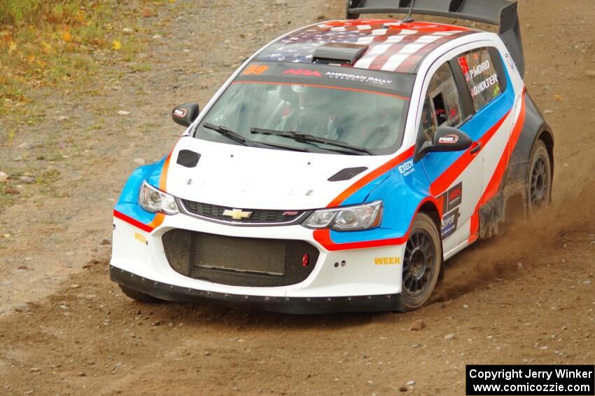 Pat Moro / Ole Holter Chevy Sonic comes through the spectator point on SS9, Arvon-Silver I.