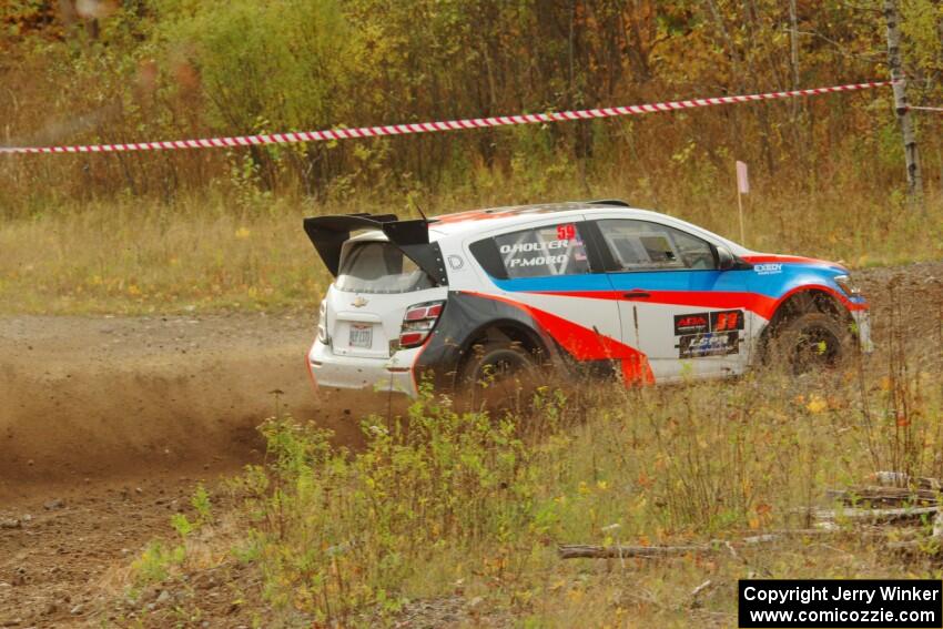 Pat Moro / Ole Holter Chevy Sonic comes through the spectator point on SS9, Arvon-Silver I.