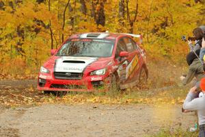 Matt Dickinson / Daniel Piker Subaru WRX STi comes through the spectator point on SS9, Arvon-Silver I.