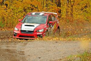 Matt Dickinson / Daniel Piker Subaru WRX STi comes through the spectator point on SS9, Arvon-Silver I.