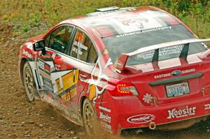 Matt Dickinson / Daniel Piker Subaru WRX STi comes through the spectator point on SS9, Arvon-Silver I.