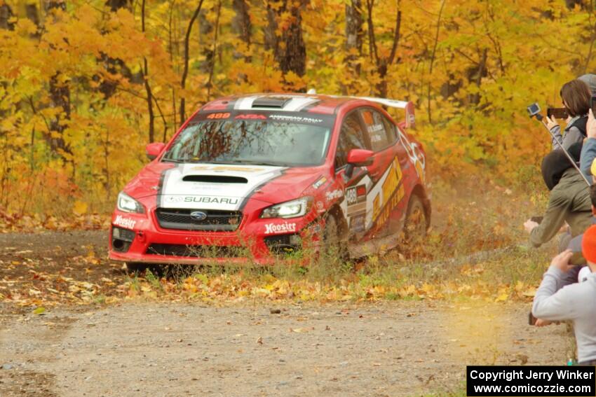 Matt Dickinson / Daniel Piker Subaru WRX STi comes through the spectator point on SS9, Arvon-Silver I.