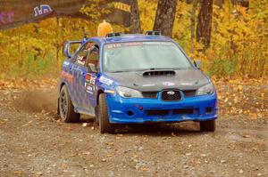 Zach Whitebread / Cameron Carr Subaru WRX STi comes through the spectator point on SS9, Arvon-Silver I.