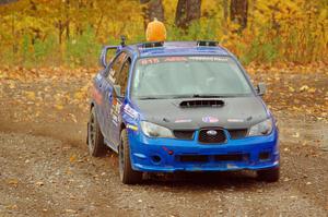 Zach Whitebread / Cameron Carr Subaru WRX STi comes through the spectator point on SS9, Arvon-Silver I.