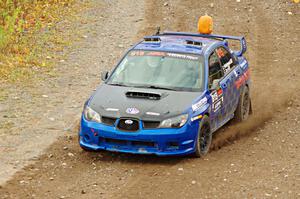 Zach Whitebread / Cameron Carr Subaru WRX STi comes through the spectator point on SS9, Arvon-Silver I.