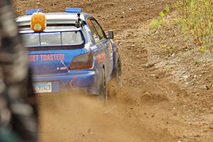 Zach Whitebread / Cameron Carr Subaru WRX STi comes through the spectator point on SS9, Arvon-Silver I.