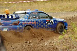 Zach Whitebread / Cameron Carr Subaru WRX STi comes through the spectator point on SS9, Arvon-Silver I.