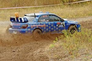 Zach Whitebread / Cameron Carr Subaru WRX STi comes through the spectator point on SS9, Arvon-Silver I.