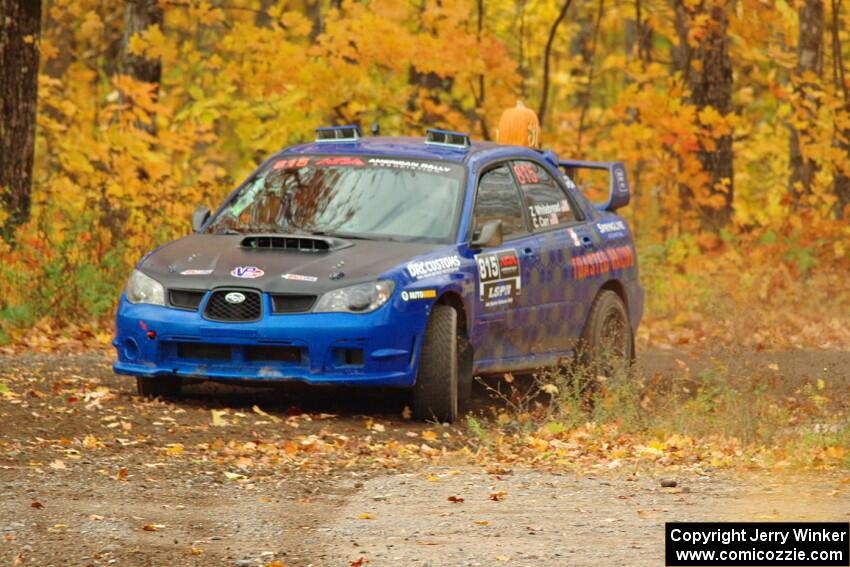 Zach Whitebread / Cameron Carr Subaru WRX STi comes through the spectator point on SS9, Arvon-Silver I.